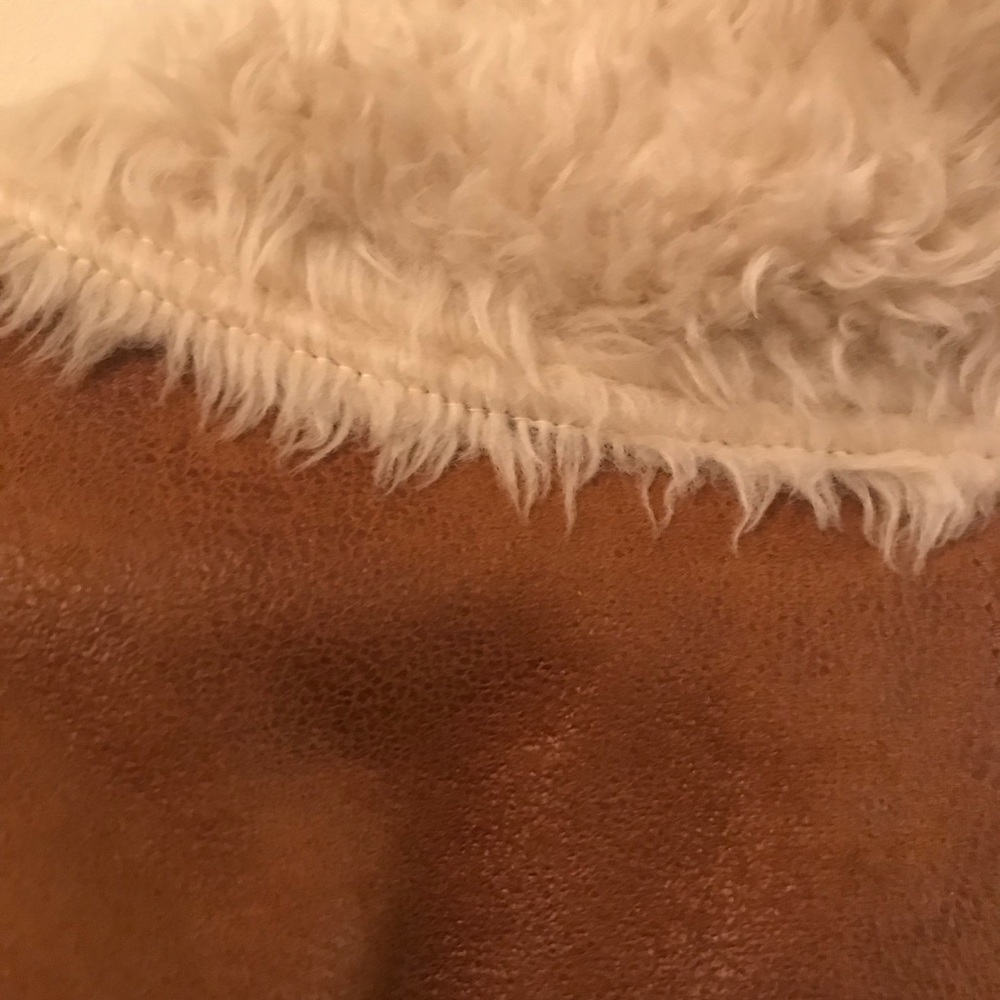 Women camel faux suede fur jacket - Picture 7 of 7